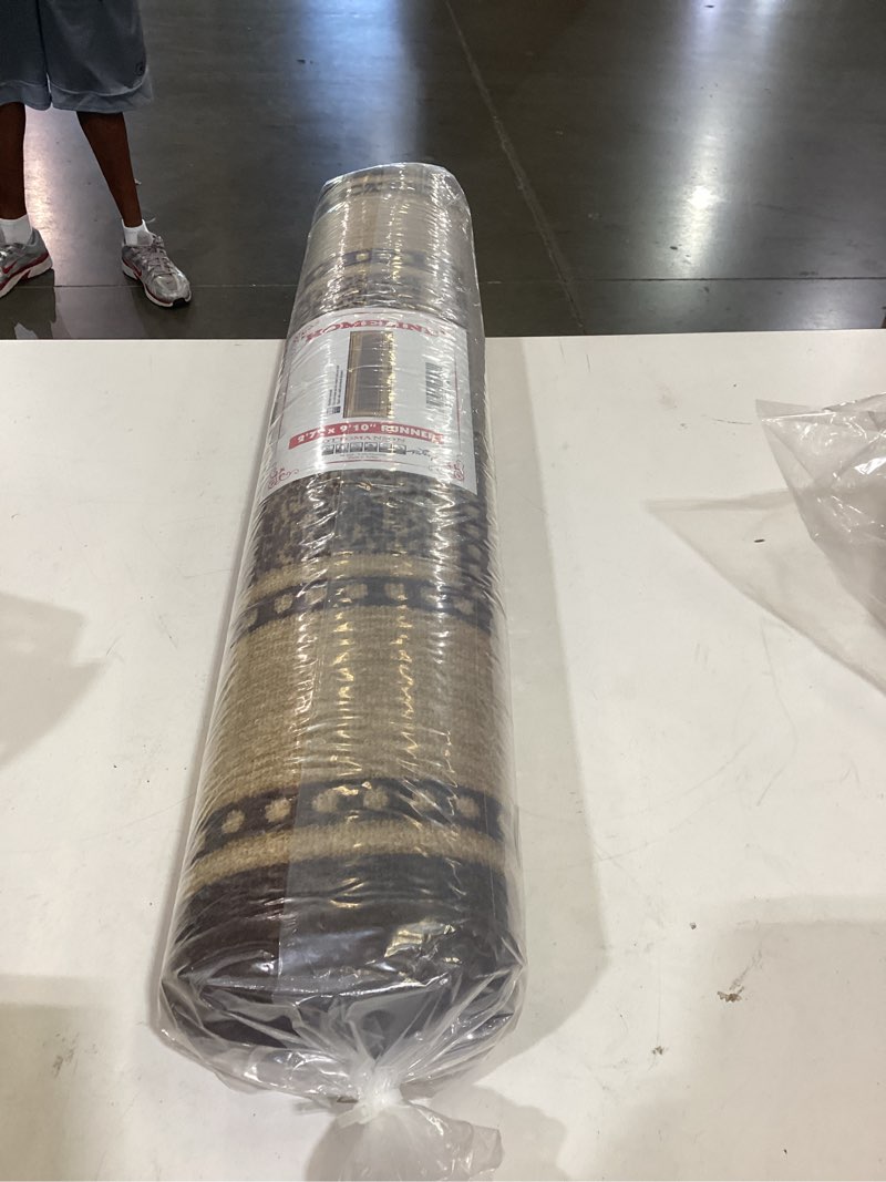 Condition photo showing Good Condition for ottohome collection brown non-slip rubberback bordered design indoor runner rug