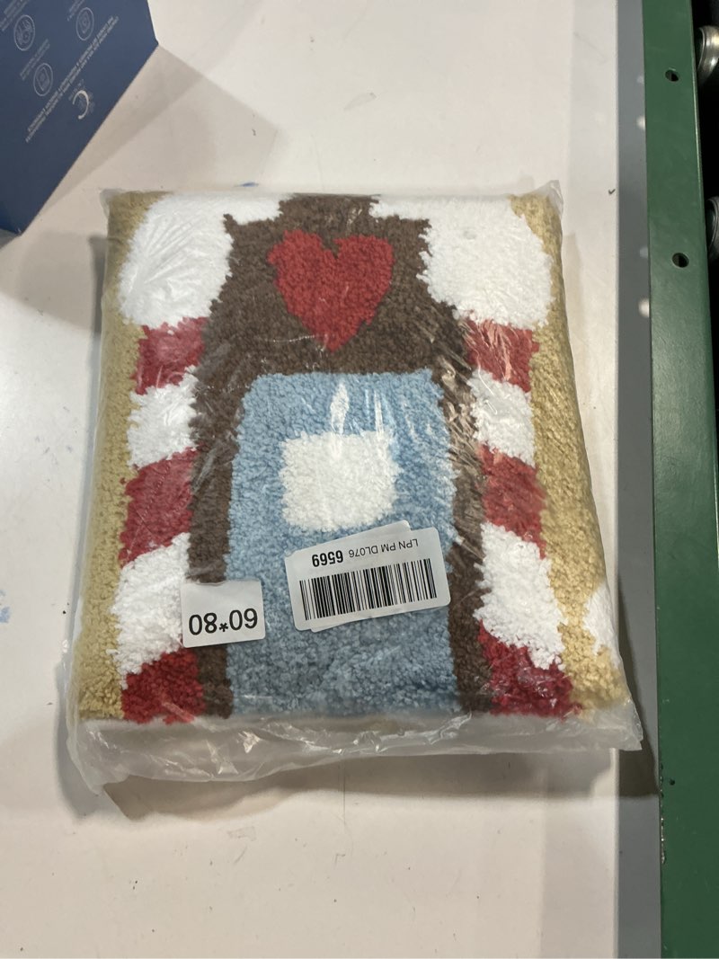Condition photo showing New/Like New for Estmy Cute Gingerbread House Christmas Rug for Bathroom Kitchen Decorations Festive Seasonal Holiday