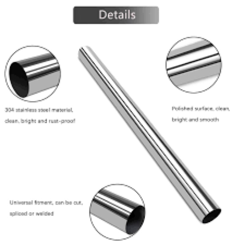 GeilSpace 3 Inch Exhaust Pipe, 304 Stainless Steel Tube, 36 Inch Length, Straight Pipe, DIY Industri