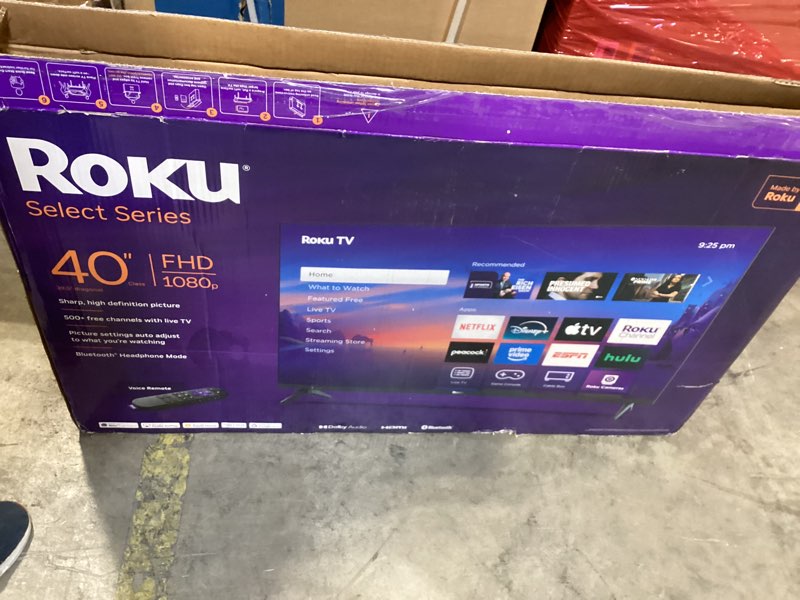 Condition photo showing Good Condition for roku smart tv 2025 – 40-inch select series, 1080p full hd tv – roku tv with voice remote – flat screen led television with wi-fi for streaming live local news, sports, family entertainment 40" 1080p