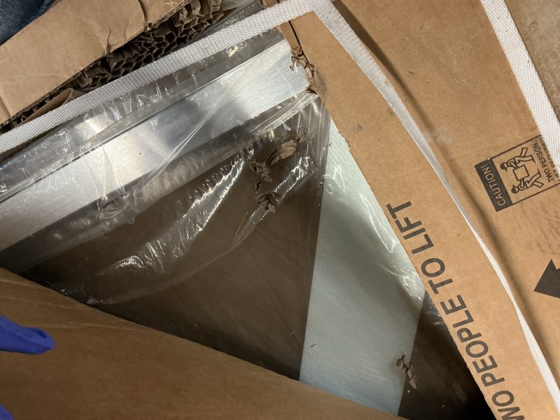 Condition photo showing Good Condition for shower screen,32"w * 76"h single shower glass panel, 3/8"(10mm) tempered glass, shower wall panels, fix shower glass screen for bathroom - brushed gold 32"x76"-fbm brushed gold