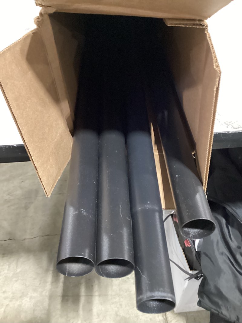 Condition photo showing As Is for Homease Tension Shower Curtain Rods 141.7-161 Inch Room Divider Never Rust Adjustable Spring Rods for Window Bathroom Balcony Storeroom Laundry Non-slip No Drilling Easy to Install Black Matte Black 141.7 - 161 In