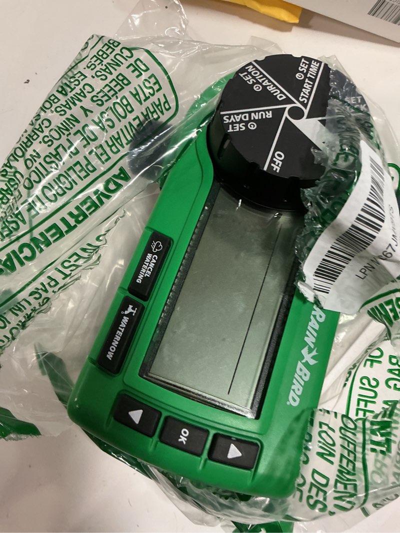 Condition photo showing Good Condition for rain bird 1zehtmr professional grade electronic digital hose end timer/controller, one zone/station, battery operated, digital with plastic inlet/outlet digital w/ plastic inlet/outlet