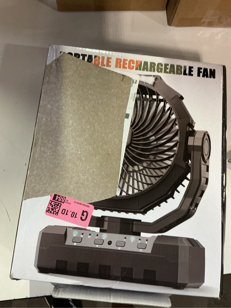 Condition photo showing Good Condition for frizcol 3-in-1 camping fan - portable fans rechargeable - 24000mah battery powered fan with light & remote for indoor, outdoor, tent, travel, fishing, jobsite, gifts for men dad him - green 24000mah internal green