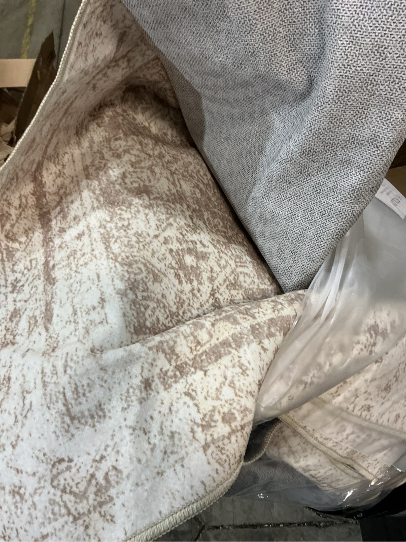 Condition photo showing Good Condition for soalmost 10x14 area rugs for living room, non slip machine washable vintage rugs, low pile lightweight large rug for bedroom, dining room, home office beige beige 10' x 14' (rectangular)