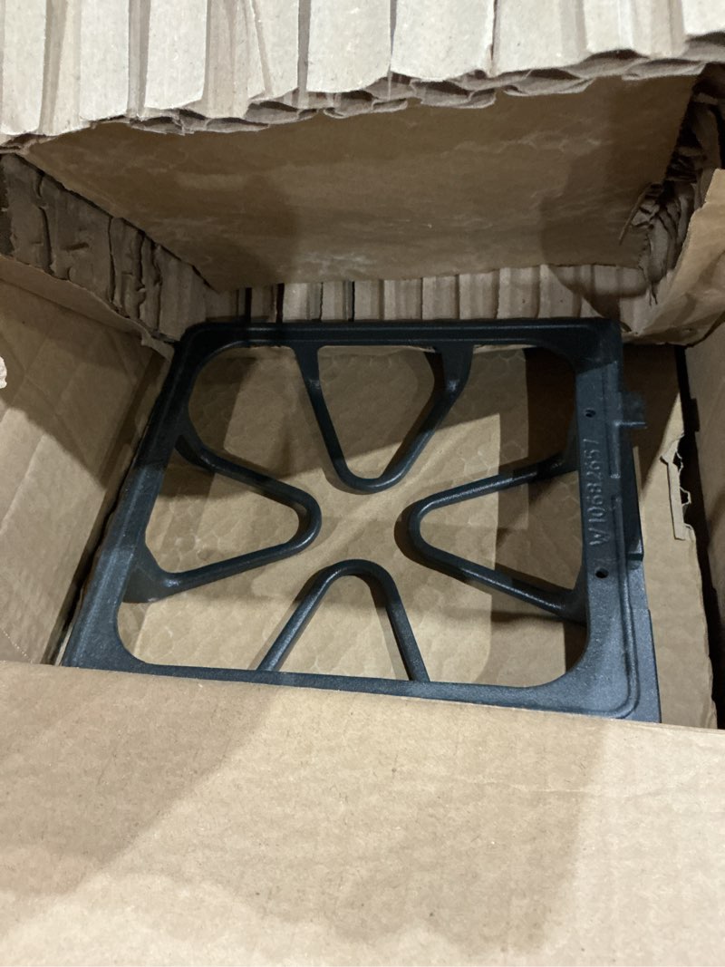 Condition photo showing Good Condition for upgraded w10447925 gas stove burner replacement for whirlpool stove parts,cast iron stove grate kenmore maytag gas range part amana inglis kirkland cooktop stove accessories 4pcs stove top grates rack