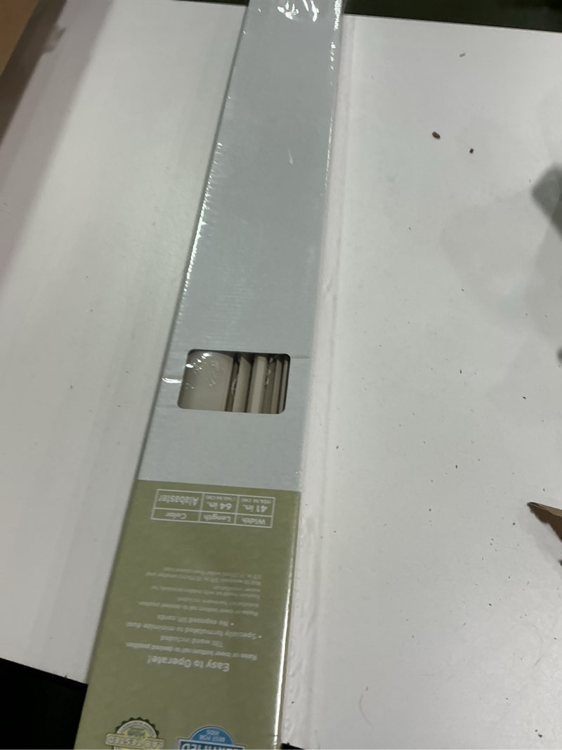 Condition photo showing New/Like New for Cordless Light Filtering Mini Blind - 41 Inch Width, 64 Inch Length, 1" Slat Size - Alabaster - Cordless GII Morningstar Horizontal Windows Blinds for Interior by Achim Home Decor 41"W x 64"H Alabaster