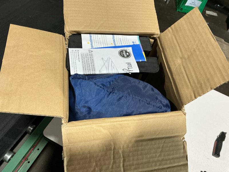 Condition photo showing Good Condition for regalo my cot deluxe portable toddler bed, includes sleeping bag, navy blue, w/ sleeping bag