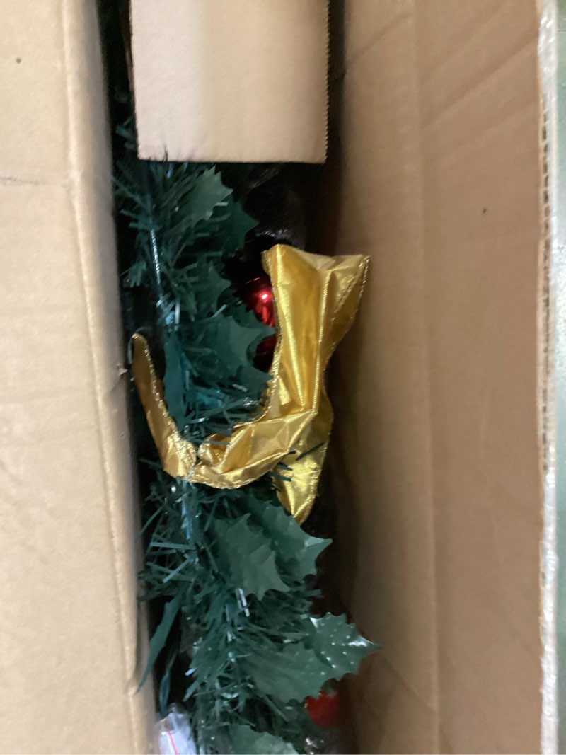 Condition photo showing Good Condition for Pre-lit Christmas Tree - 6.5 Ft Fully Decorated Pop Up Christmas Tree with Remote, 200 LED Lights, Ornaments, Red&Gold Ribbon, Bows, Easy Assemble Collapsible Xmas Trees Holiday Party Decor