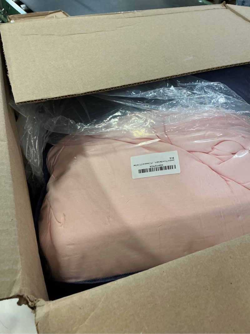 Condition photo showing Good Condition for comforter set full size white - pink bow & floral quilt bedding set 3 pieces, comforter set full, soft & lightweight comforter(79‘’ x 90‘’) for girl all season & 2 pillow cases(30‘’x20‘’) ribbon bow-pink full(1 comforter 79'' x 90'' & 2 pillowcases)