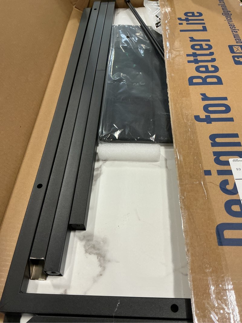 Condition photo showing New/Like New for Pamray 32 Inch Computer Desk for Small Spaces with Storage Bag, Home Office Work Desk with Headphone Hook, Small Study Writing Table Marble 32 inch