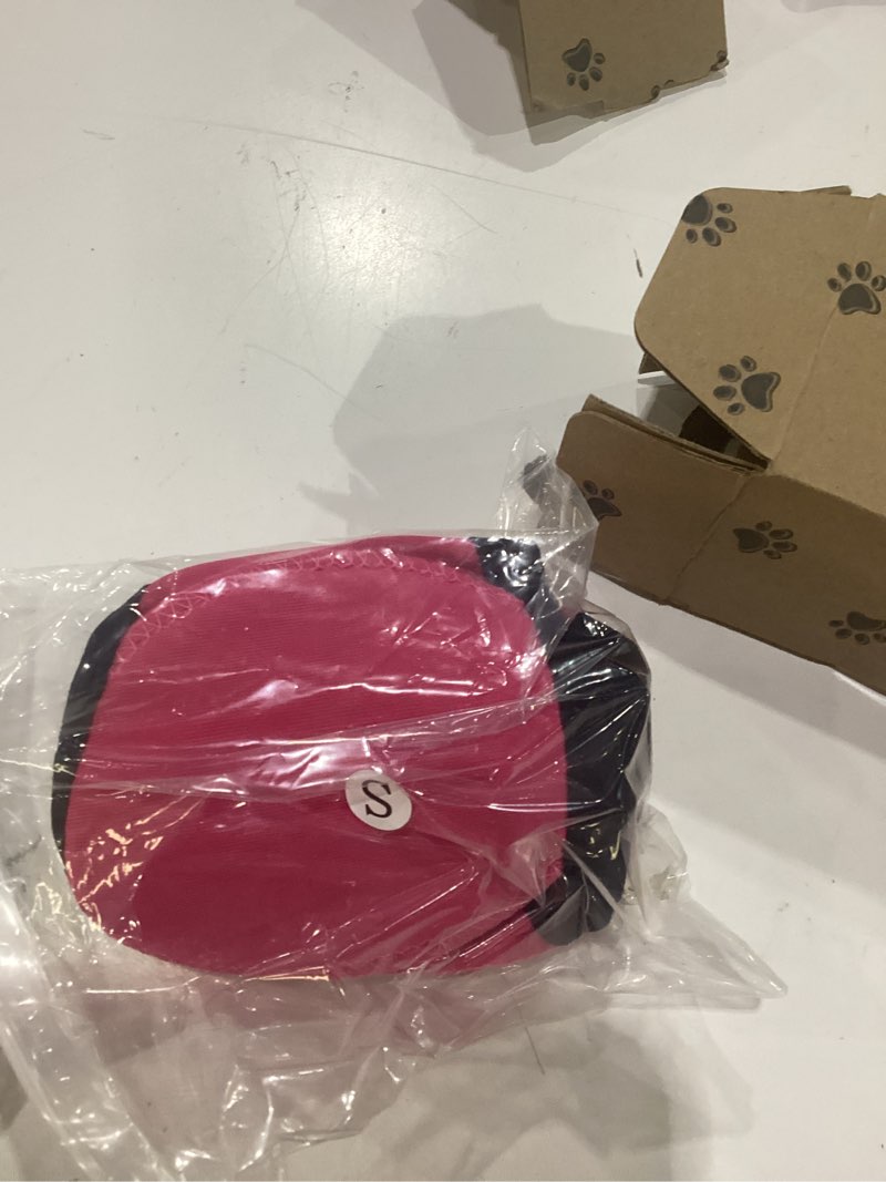 Condition photo showing New/Like New for migohi small dog ear muffs lightweight, calming hoodie for fireworks & thunderstorms, no shake ear wrap dog hematoma, soft adjustable head cover for dogs bath grooming, chihuahua yorkie, pink s pink small (11.8"/30cm neck girth)