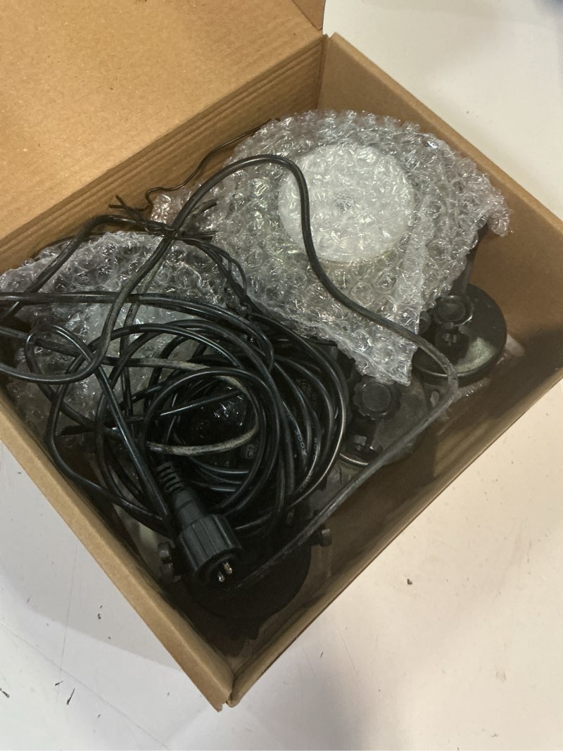 Condition photo showing As Is for t-sun color changing submersible pond lights with app and remote control, ip68 waterproof dimmable timer fountain lights led underwater for koi fish tank aquascape waterfall landscape(set of 3)
