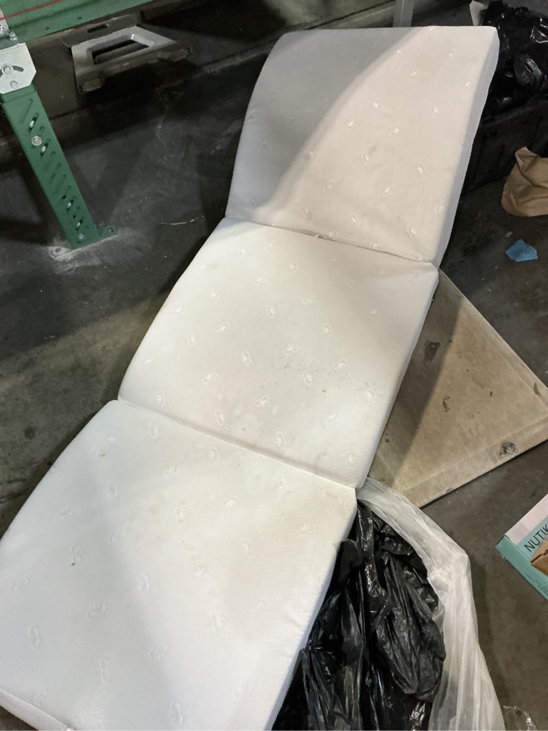 Condition photo showing As Is for Avenco Folding Mattress, 4 Inch Trifold Mattress, Queen Size Folding Mattress for Indoor, RV/Camper Van, Travel, Camping, Guest Room-Breathable Cover & Non-Slip Bottom 4 Inch White Queen