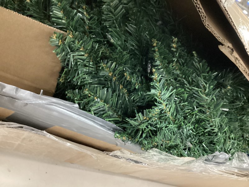 Condition photo showing Good Condition for 6 FT Pre-lit Christmas Tree Spruce with Remote Control, 300 Warm White Multi-Color Changing LED Lights, Artificial Hinged/Feel Real/Realistic for Home, Holiday Decoration Dual Color LED Green Green 6ft