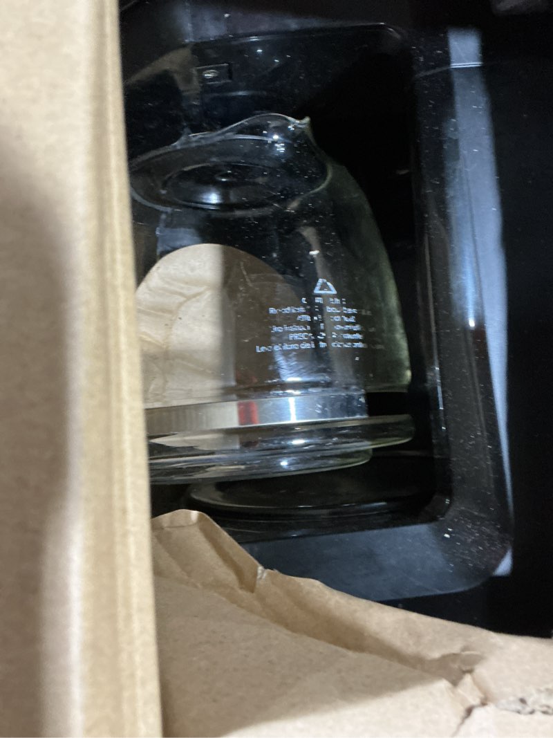 Condition photo showing As Is for black and decker black+decker 12-cup mill and brew coffeemaker, black, cm5000b 12-cup coffee system