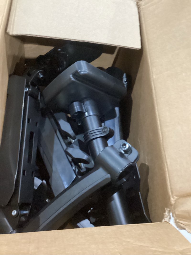 Condition photo showing As Is for MOUNTUP Triple Monitor Mount Fits Max 32 Inch Screen, Holds 4.4-17.6lbs, 3 Monitors Desk Mount, Triple Monitor Stand for Desk, Adjutable Arm with Clamp/Grommet Base, VESA 75x75/100x100 MU6013A