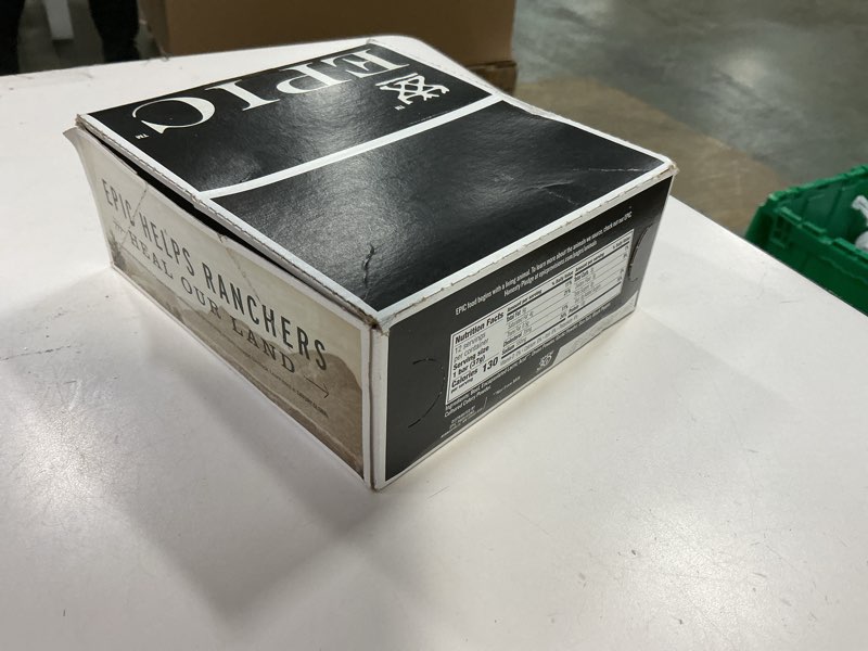 Condition photo showing New/Like New for (12/24/2025) EPIC Protein Bars, Beef Sea Salt Pepper, Keto and Paleo Friendly, 1.3 oz, 12 ct Beef Sea Salt & Pepper 12 Count (Pack of 1)