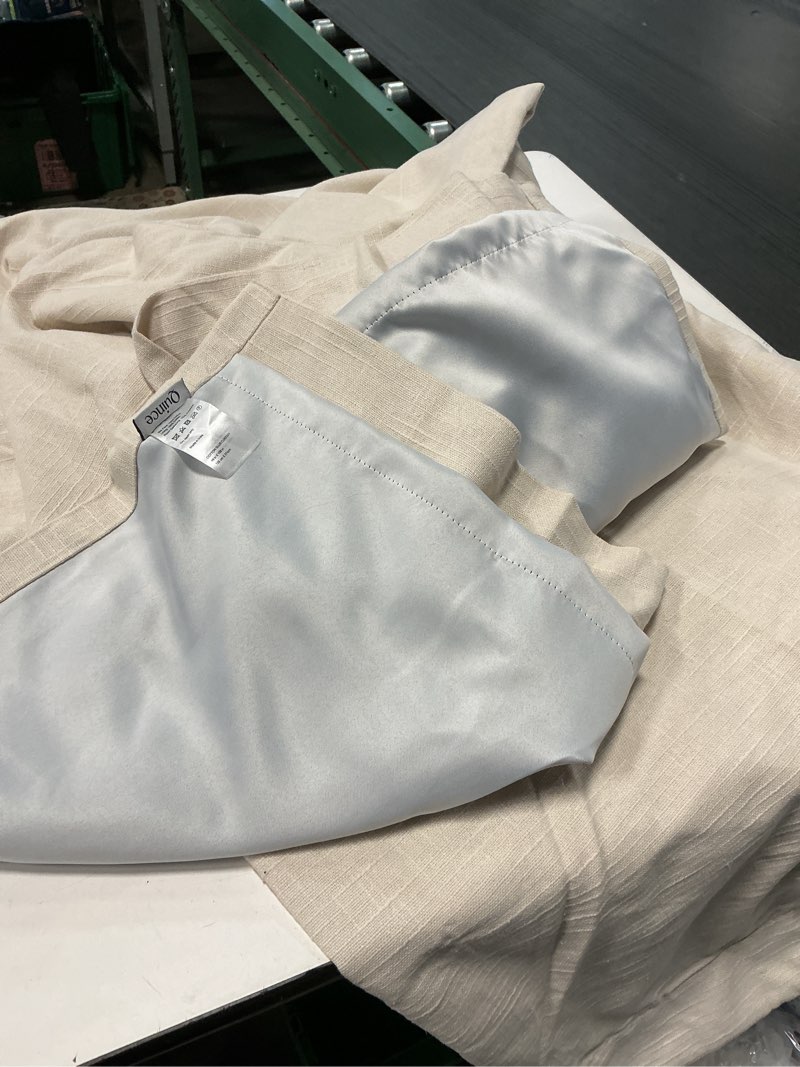 Condition photo showing Good Condition for cotton slub room darkening curtain color natural(size 48in x 108in)