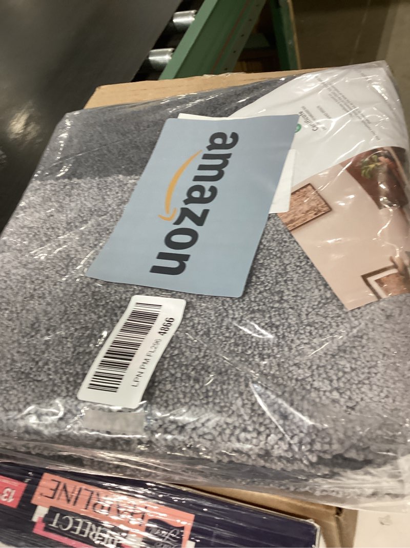 Condition photo showing New/Like New for machine washable kitchen rug 24" x 36", non slip kitchen mat for floor, absorbent entrance throw rug for bedroom, hallway, bathroom, door 24" x 36" grey