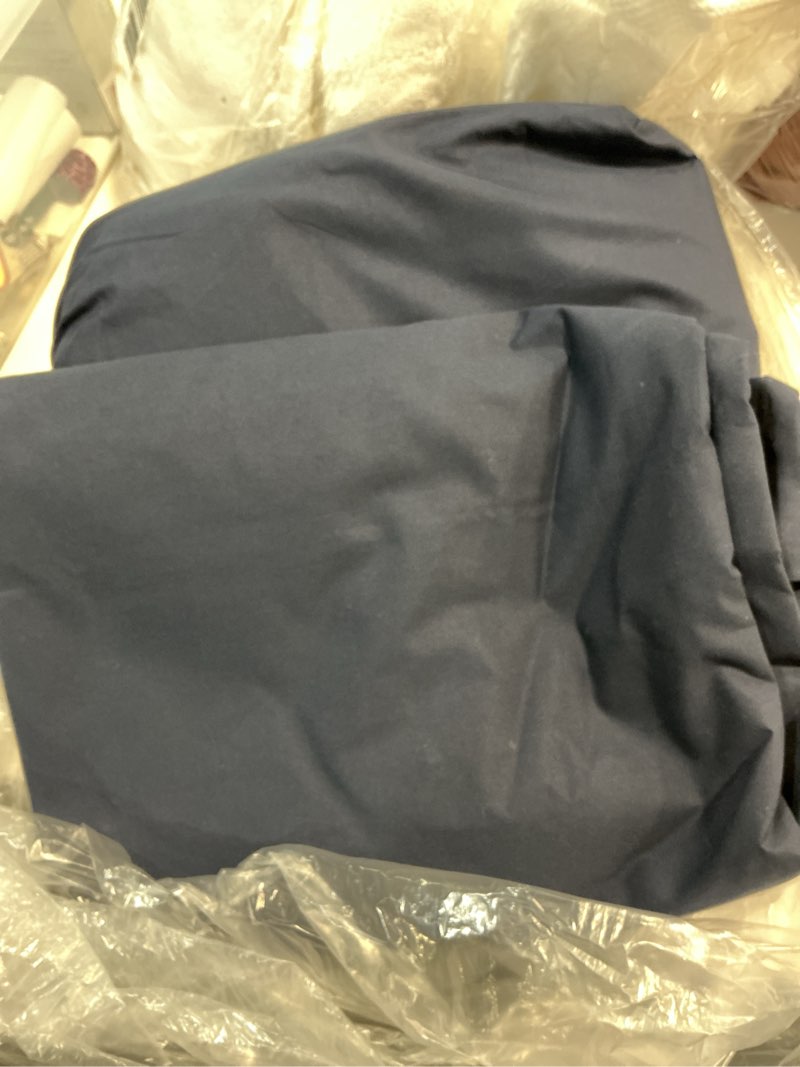 Condition photo showing As Is for quince organic crisp percale duvet cover set, king/cal king, navy