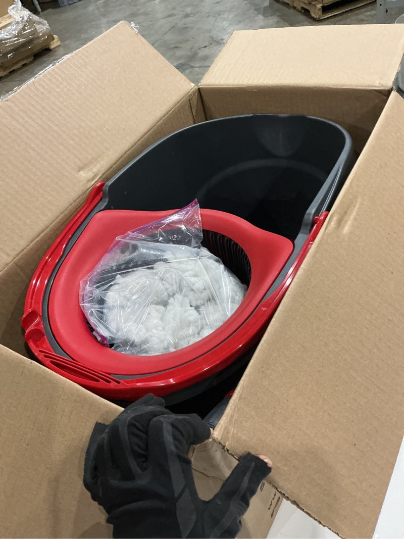 Condition photo showing Good Condition for o-cedar easywring microfiber spin mop, bucket floor cleaning system, red, gray, standard easywring spin mop & bucket
