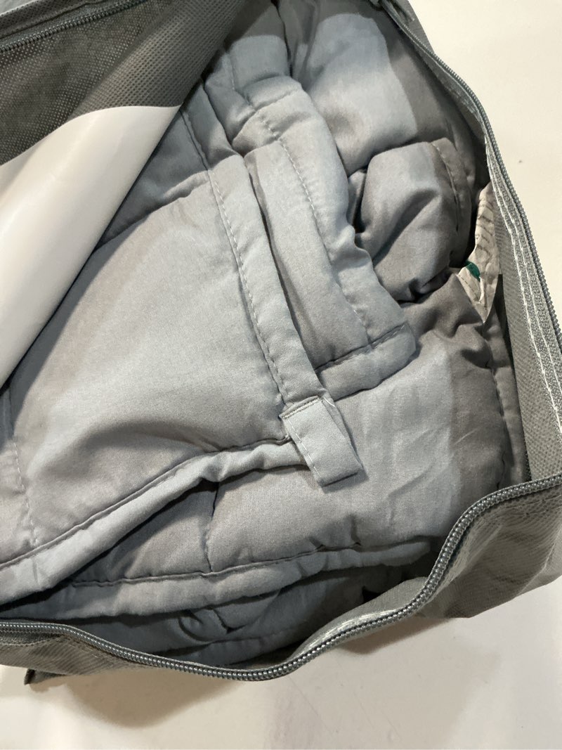 Condition photo showing Good Condition for topblan weighted blanket for adults 12lbs, soft cooling breathable weighted throw for sleeping, machine washable heavy blanket with glass beads for summer, sofa bed, 48"x72" twin size, grey grey 48"x72"-12lbs