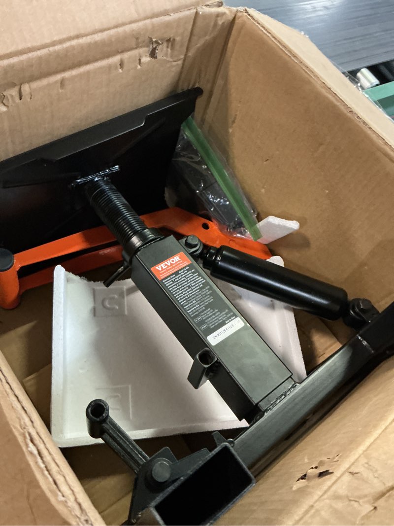 Condition photo showing As Is for vevor dirt bike lift stand, motorcycle jack lift stand 440 lbs capacity and hydraulic lift operation, adjustable height hoist table, for dirt pit bike repair, maintenance, dirt bike accessories
