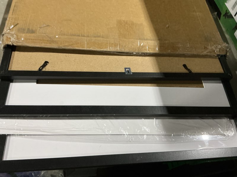 Condition photo showing As Is for elsker&home 20x20 picture frame black set of 3, 20x20 frames without mat or 16x16 with mat 3 pack, photo frame wall mounting black with white mat 20 x 20