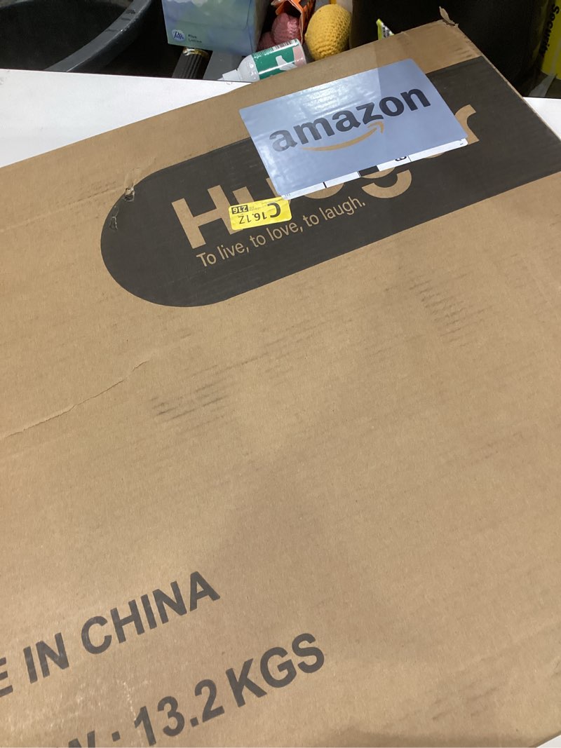 Condition photo showing New/Like New for Huuger L Shaped Desk, 39 Inches Computer Desk with Reversible Storage Shelves, Gaming Desk, Corner Home Office Desks, Writing Study Desk with Metal Frame, Rustic Brown Rustic Brown 39 inch