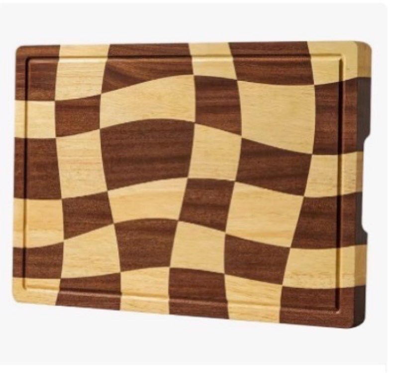 thetchry cutting boards for kitchen, checkered cutting board with juice grooves, end grain cutting b