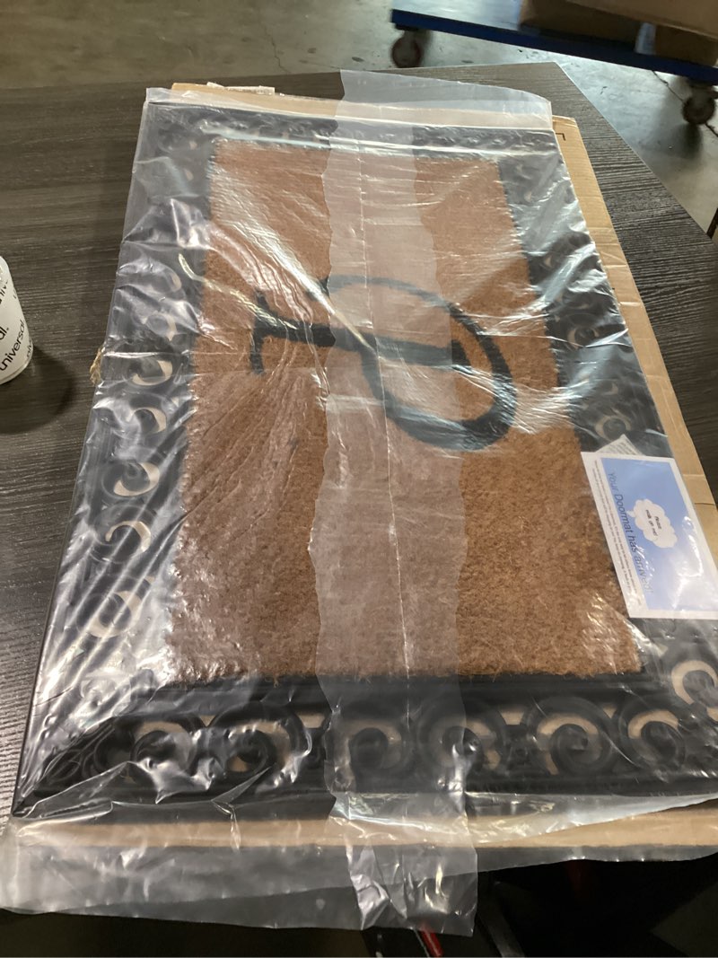 Condition photo showing New/Like New for callowaymills 2-ft x 3-ft natural/gold coir/rubber rectangular indoor or outdoor decorative door mat