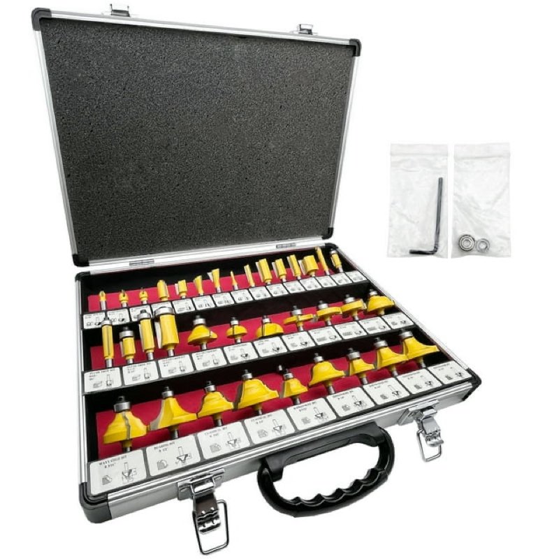 LU&MN Carbide Tipped Router Bit Set ( 35 PCS) with 1/4" Shank Wood Milling Saw Cutter, Multi-Purpose (Woodworking Tools for Home Improvement and DIY