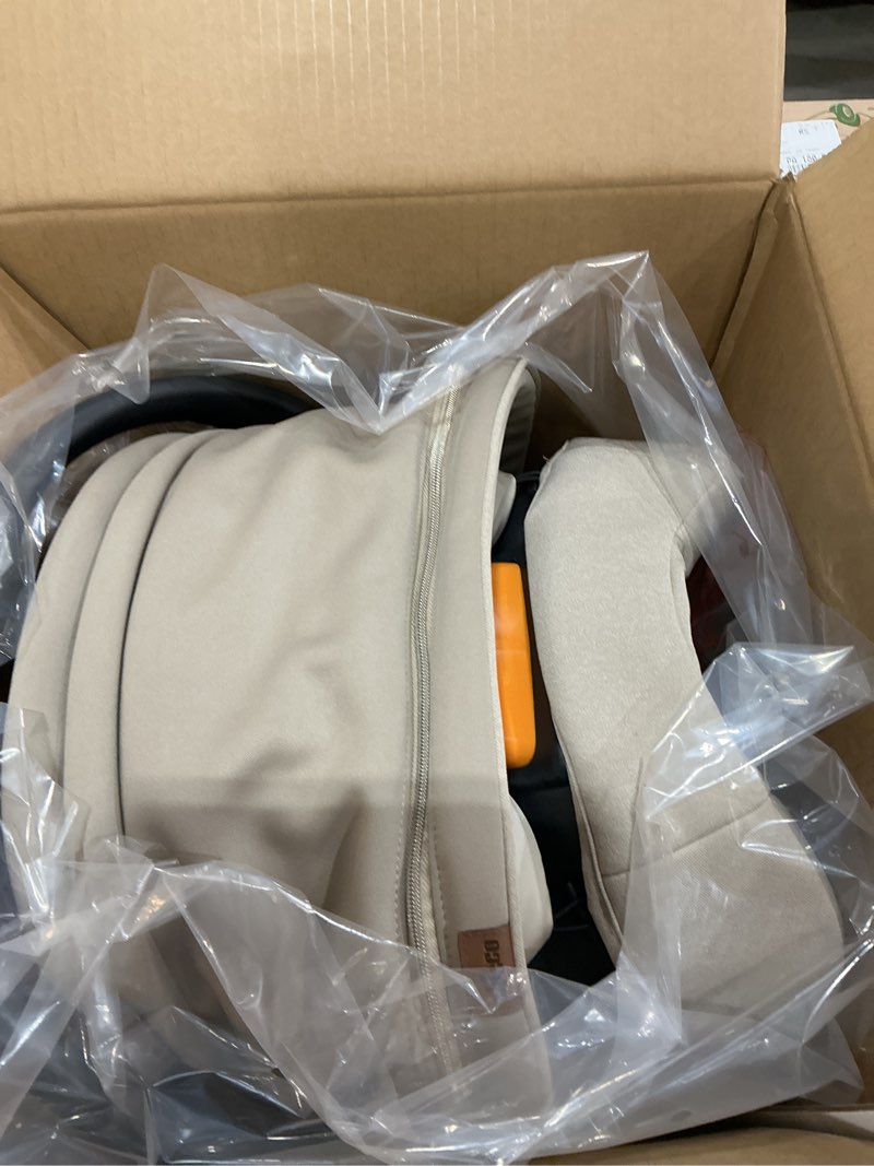 Condition photo showing New/Like New for chicco keyfit max zip cleartex infant car seat and base, rear-facing seat for infants 4-30 lbs., infant head and body support, compatible with chicco strollers, baby travel gear, sierra/beige sierra/beige keyfit max zip cleartex