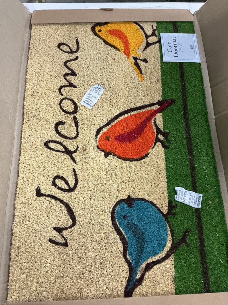 Condition photo showing New/Like New for dii natural coir doormat outdoor welcome mat  17x29   for the birds