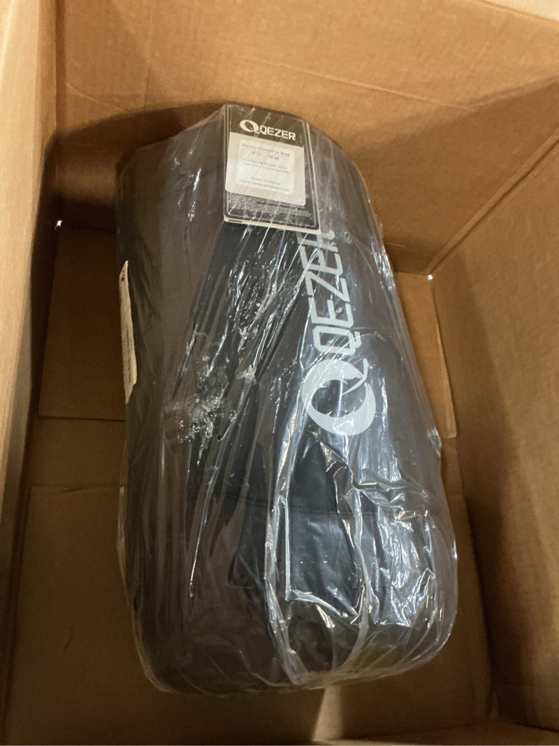 Condition photo showing New/Like New for Down Sleeping Bag for Adults, 600 Fill Power, Ultralight & Compact with Compression Sack for Backpacking, Camping, Hiking 1000g Down Filling-Black-Right Zip