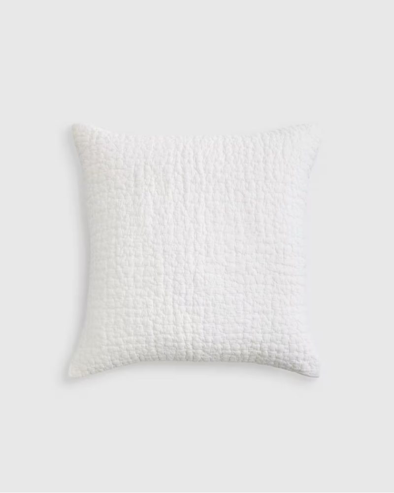 organic cotton hand stitched pillow cover color: white size: 20x20 