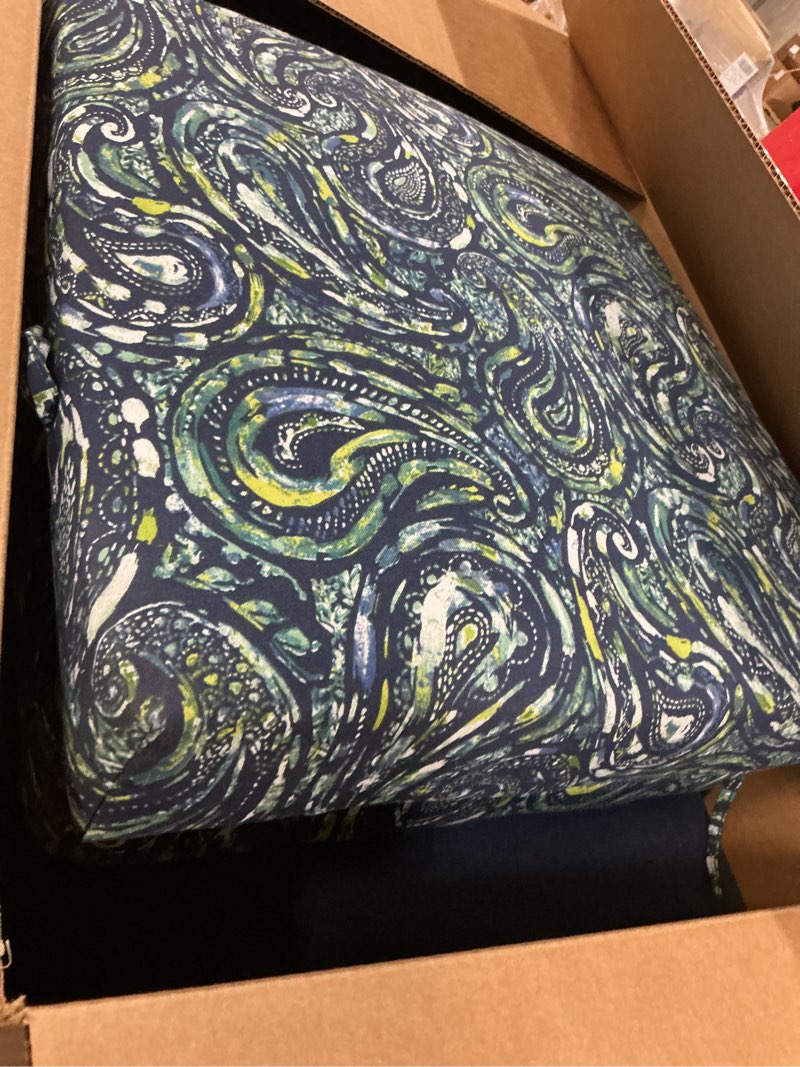 Condition photo showing Good Condition for arden 2-pack earthfiber outdoor patio dining chair cushion, 20x44, rain-proof seat pad, fade-resistant outdoor cushion sapphire blue ridge paisley 2 pack sapphire blue ridge paisley