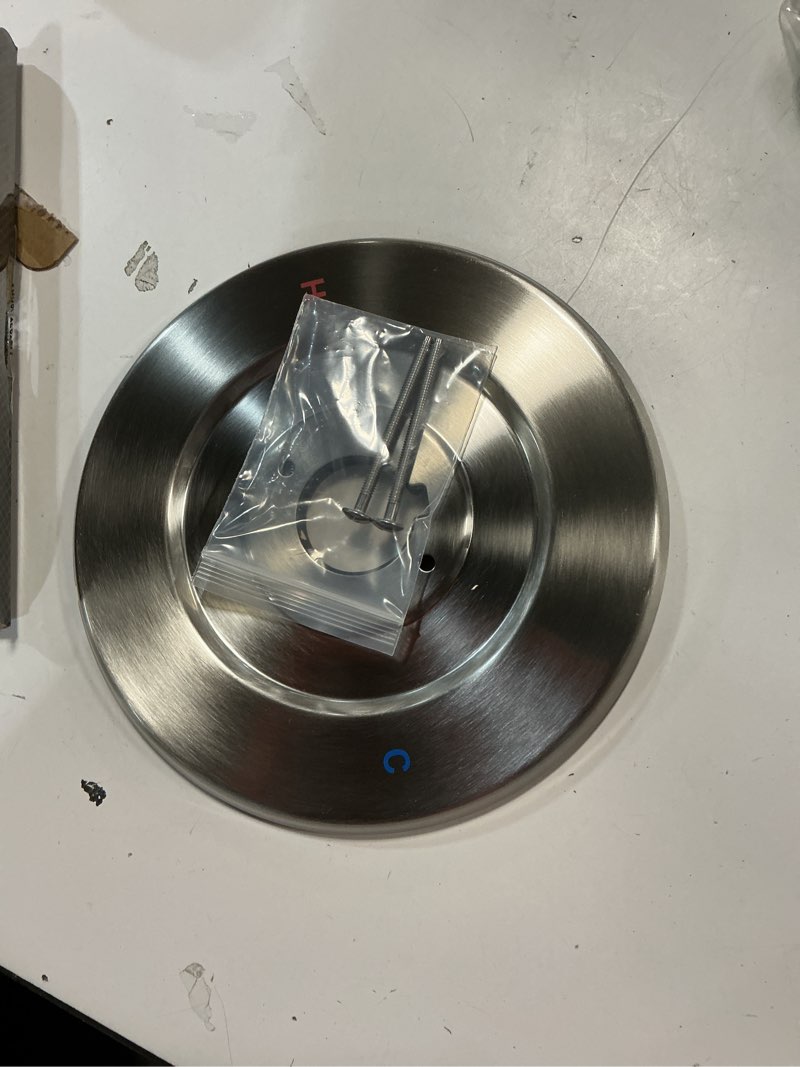 Condition photo showing Good Condition for Replacement Escutcheon Plate for Moen Gibson Posi-Temp, for One-Handle Tub and Shower Faucets, Single Metal Round Shower Escutcheon Kit, Chrome