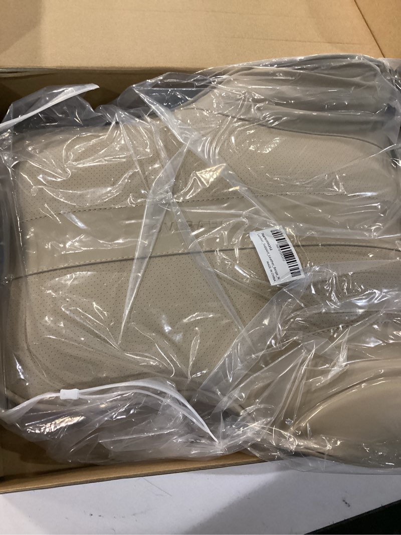 Condition photo showing New/Like New for coverado lumbar support pillow for car, ergonomic memory foam back pillow for office chair, back cushion for back pain relief, pu leather car lumbar support for driving seat - beige beige lumbar pillow