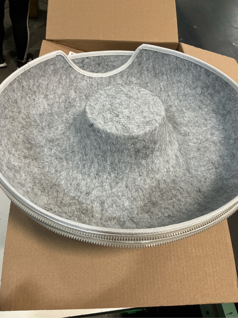 Condition photo showing Good Condition for 24inch-Tunnel Bed for Indoor,cattasaurus Peekaboo cat cave for Multiple,Detachable Felt Felt Washable Interior for Indoor Cats,Donut Tunnel (Light Gray)