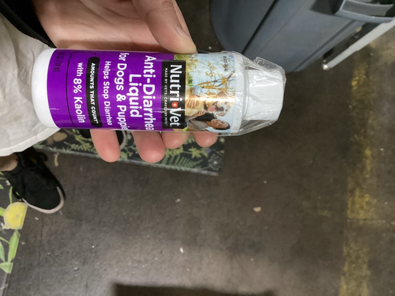 Condition photo showing New/Like New for nutri-vet anti diarrhea for dogs liquid, fast acting dog diarrhea relief, soothes upset stomach, helps firm stool, kaolin pectin digestive support for sudden tummy issues, 4 oz