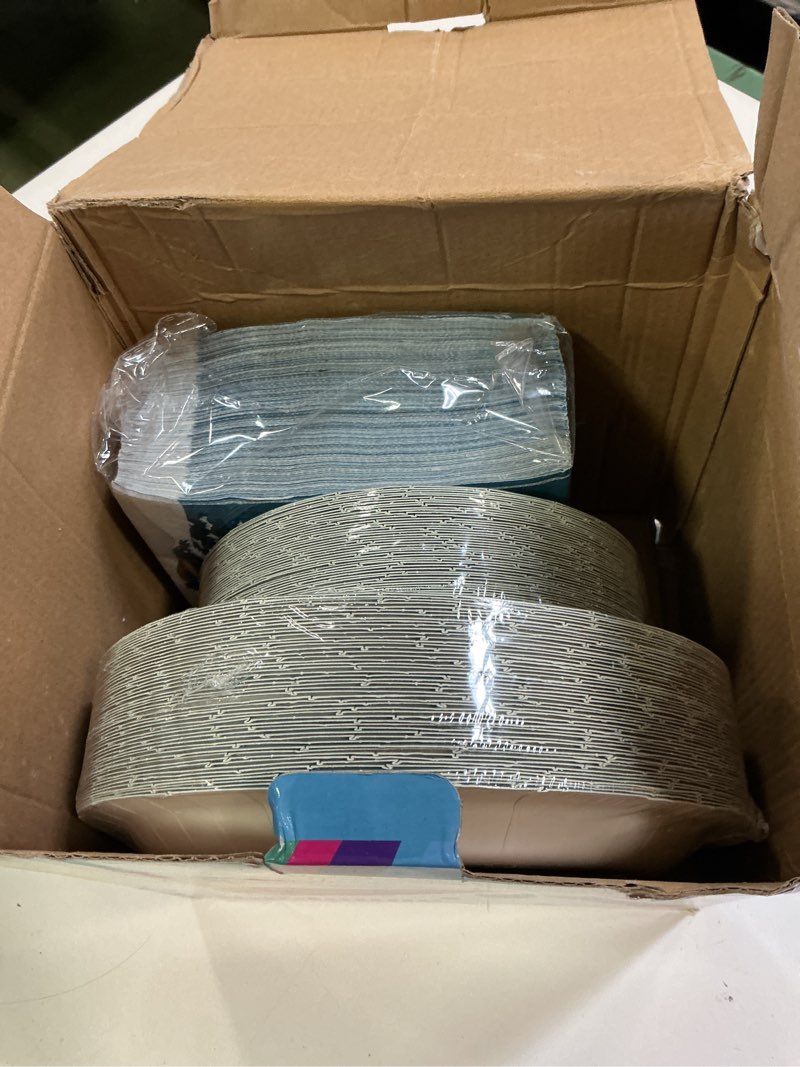 Condition photo showing New/Like New for Homlouue 200 Pcs Christmas Paper Plates and Napkins, Christmas Tree Snowflake Blue Plates and Napkins Disposable, Christmas Dinner Plates and Napkins Serve 50 Guest, Christmas Party Table Decorations
