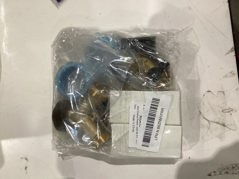 Condition photo showing New/Like New for 2Set Outdoor Faucet Freeze Protection with 2 Way Hose Splitter, Heavy Duty Garden Faucet Freeze Prevention Valve Anti Freeze Winter Faucets Protector Replacement for Faucets Cover for 3/4" Thread with 2 Way Hose Splitter Brass Color 2Set