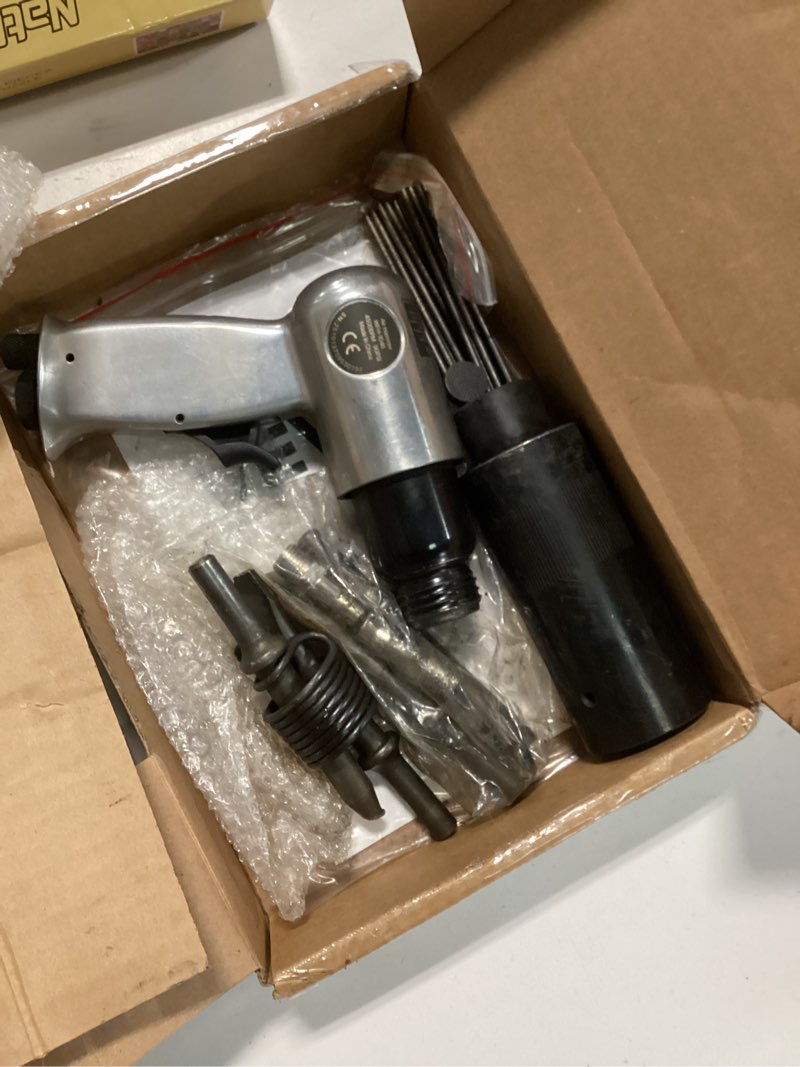 Condition photo showing As Is for VEVOR Air Hammer, 4500BPM Pneumatic Hammer with Rust Removal Air Needle Scaler & 4PCS Chisels Round Shank, Lightweight & Compact Air Chisel Pneumatic Shovel Tool for Cutting Scraping Demolishing