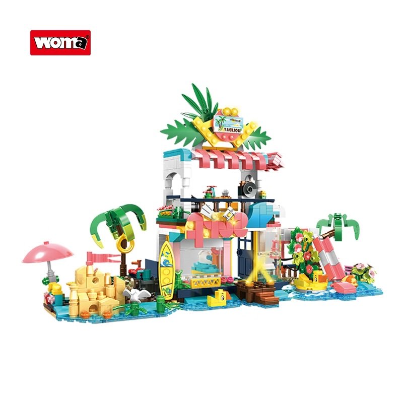 WOMA Surf Beach House For Boys And Girls 6+ Years Old To Play Beach And Party Scenarios With Friends And Family, Building Blocks Set With 657 Pieces