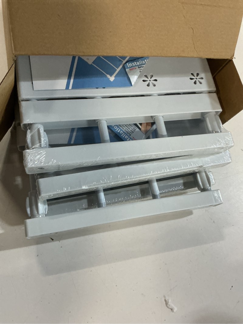 Condition photo showing New/Like New for gerrii 4 pcs closet tension shelf rod expandable shelf locker organizer adjustable metal storage rack scalable layered divider separator for cabinet wardrobe kitchen bathroom (10.83''-17.91'') 4 10.83''-17.91''