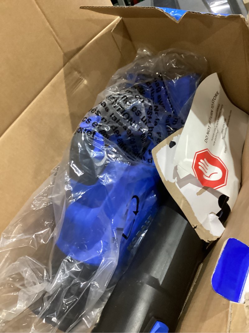 Condition photo showing As Is for kobalt gen4 40-volt 520-cfm brushless handheld cordless electric leaf blower