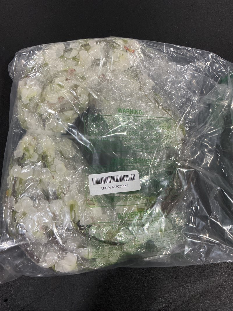 Condition photo showing As Is for Bacucine 6PCS Artificial Cherry Blossom Branches Faux Cherry Silk Flowers Vine Tall Stems Artificial Flower for Vase Wedding Home Decor (White)