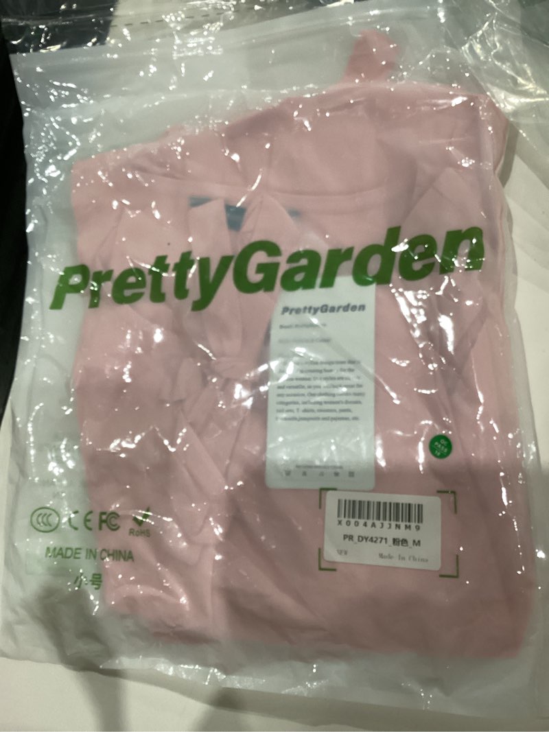 Condition photo showing Good Condition for PRETTYGARDEN Women's Spring Fall Babydoll Peplum Blouse Shirt Puff Long Sleeve Bow Tie Front Trendy Cute Y2K Going Out Tops Solid Pink Medium